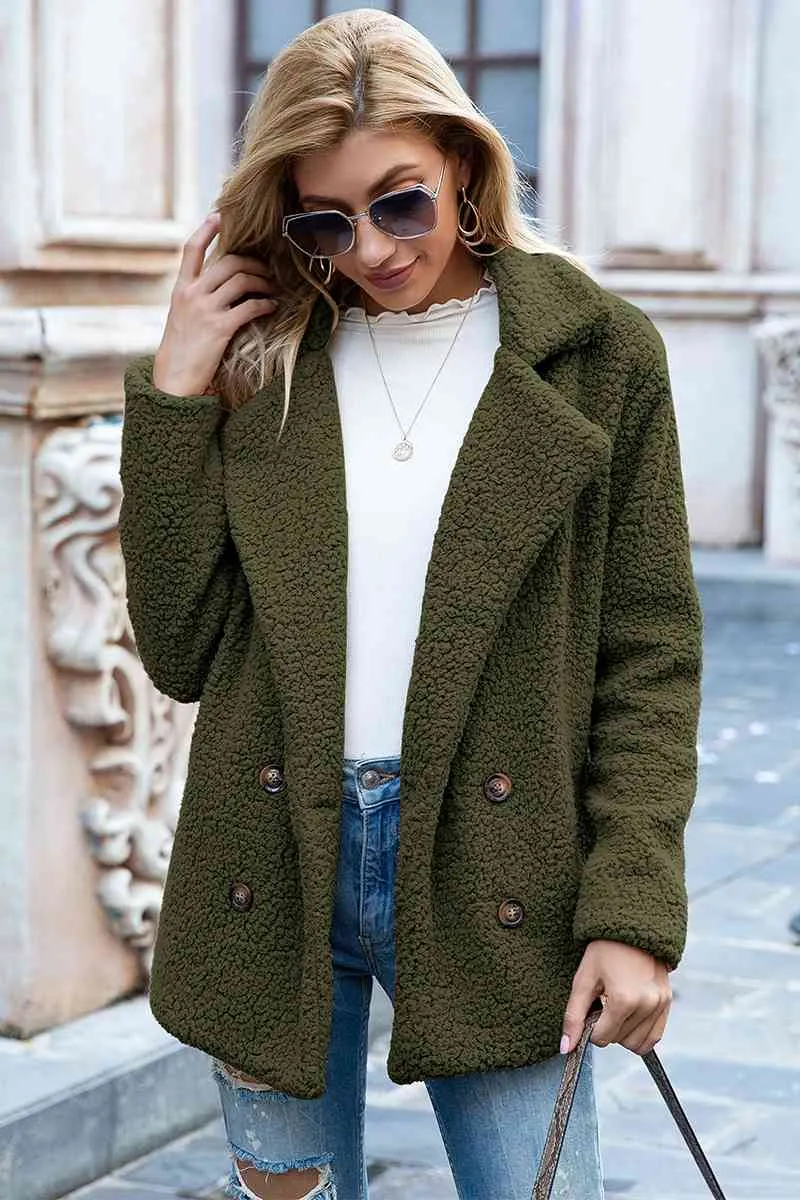 Ivy Lane Sherpa-jas met reverskraag in volledige maat