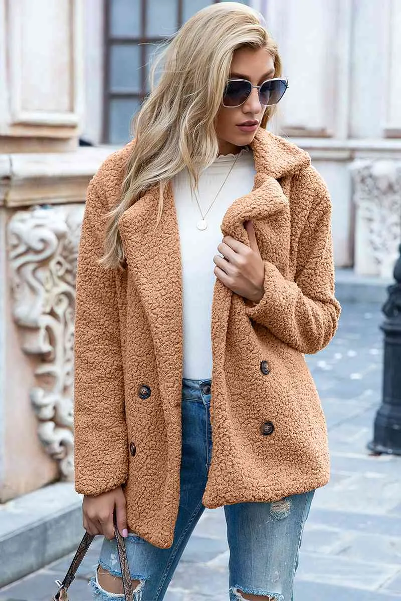 Ivy Lane Sherpa-jas met reverskraag in volledige maat
