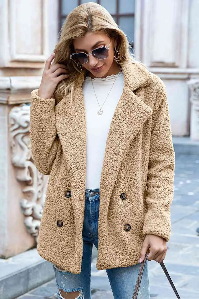 Ivy Lane Sherpa-jas met reverskraag in volledige maat