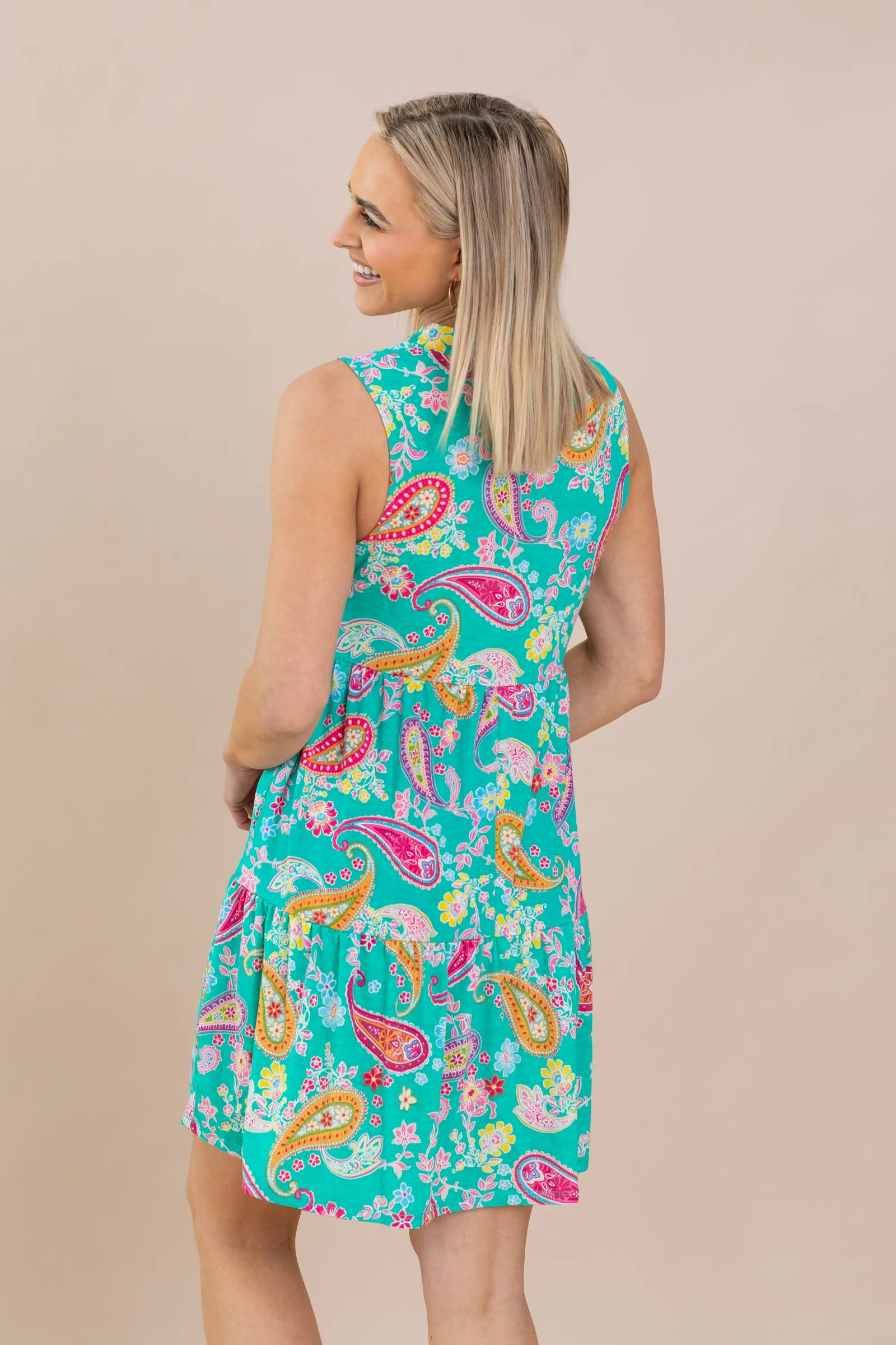 Jade Printed Wrinkle Free Dress
