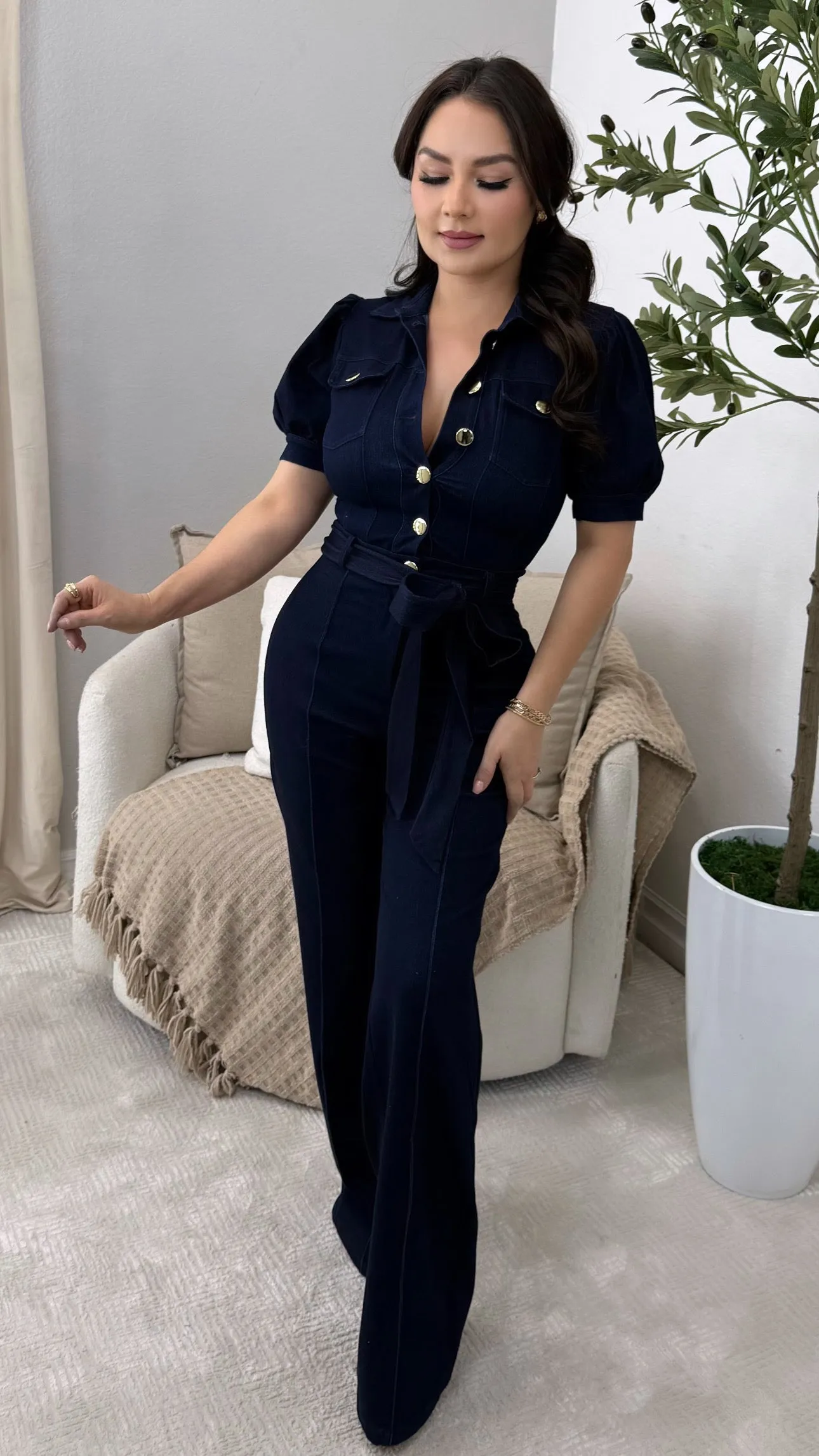 JAMES NAVY JUMPSUIT