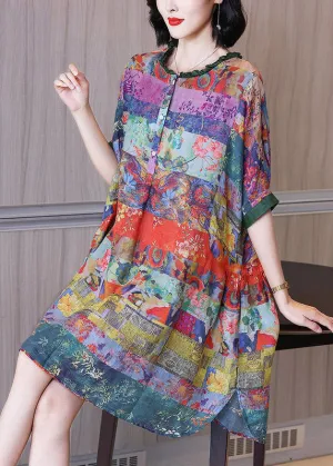 Jheira - Vintage dress with print and o-neckline