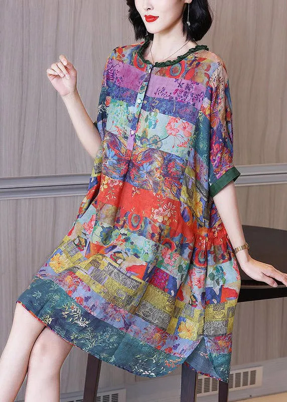 Jheira - Vintage dress with print and o-neckline