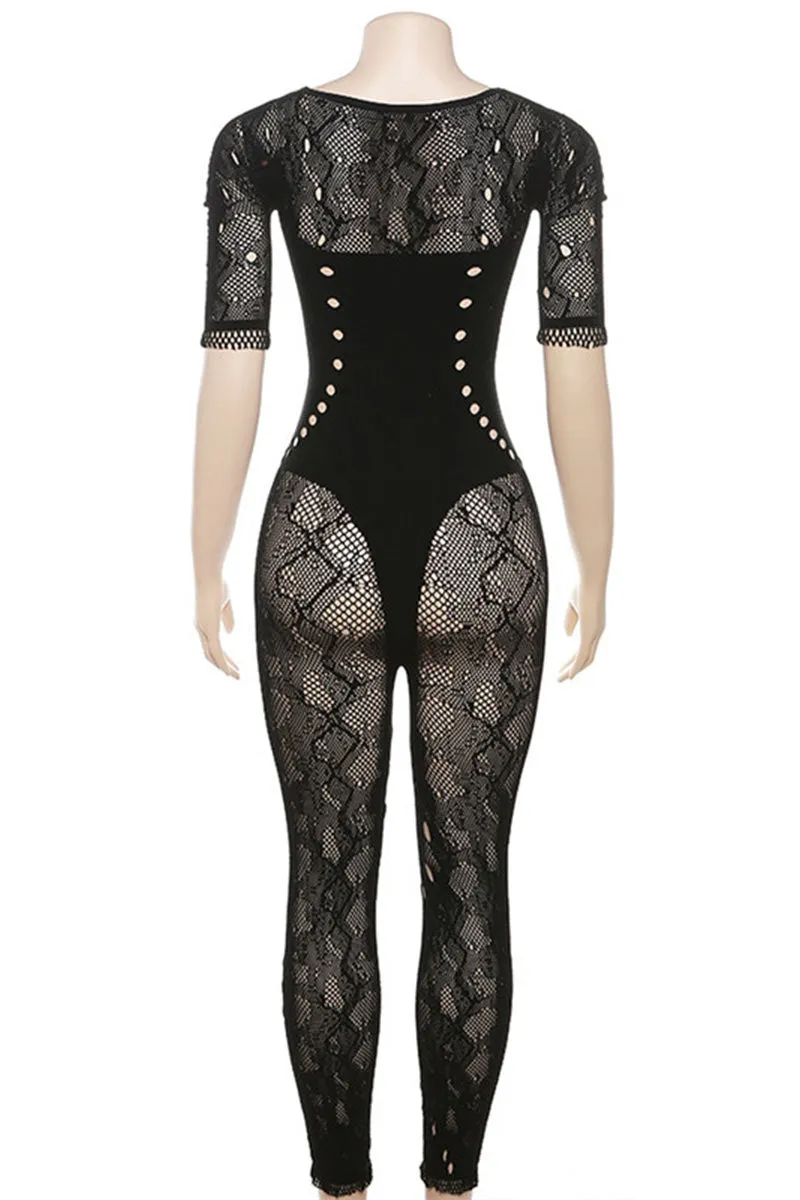 JI0190 Crochet Mesh Jumpsuits