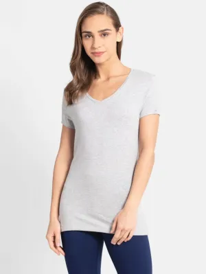 Jockey Grey V-Neck Tee for Women #1359 [Old]