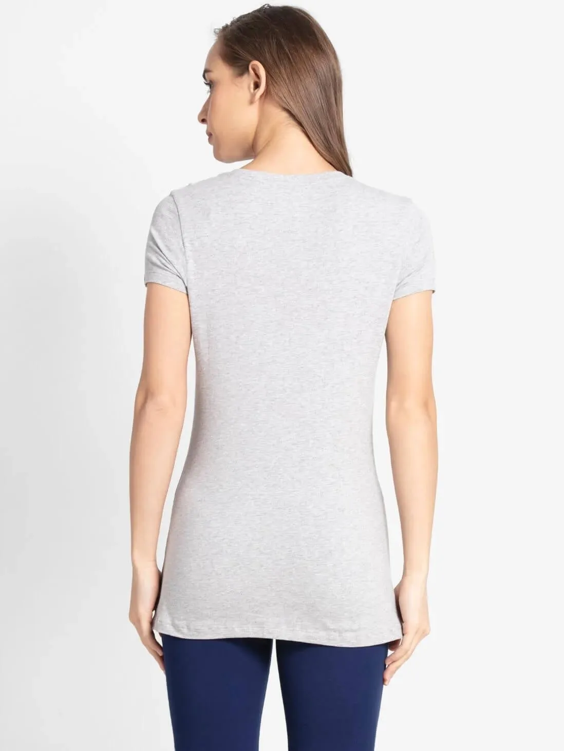 Jockey Grey V-Neck Tee for Women #1359 [Old]