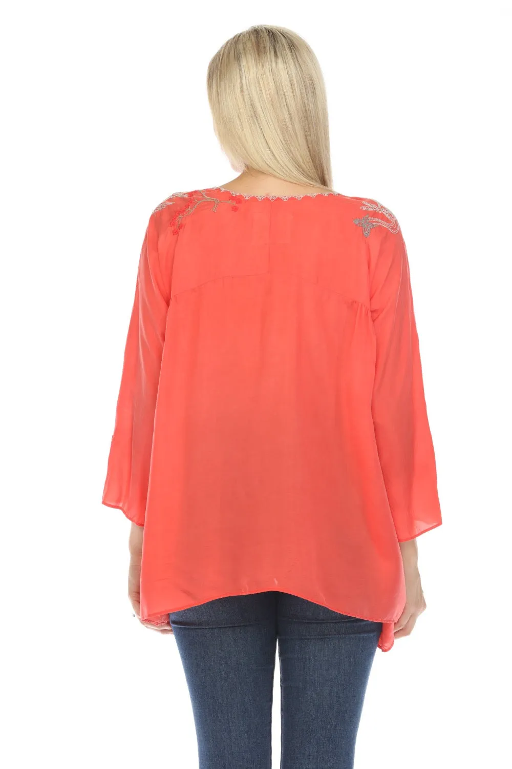 Johnny Was Biya Luciana Embroidered Tunic Top Boho Chic B24024