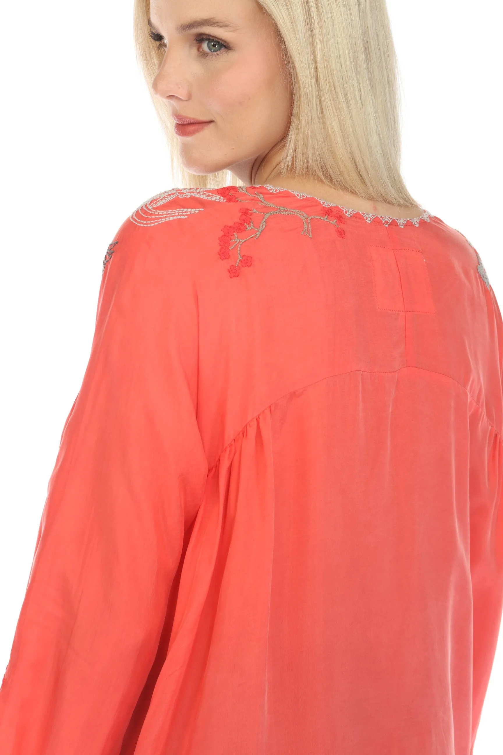 Johnny Was Biya Luciana Embroidered Tunic Top Boho Chic B24024
