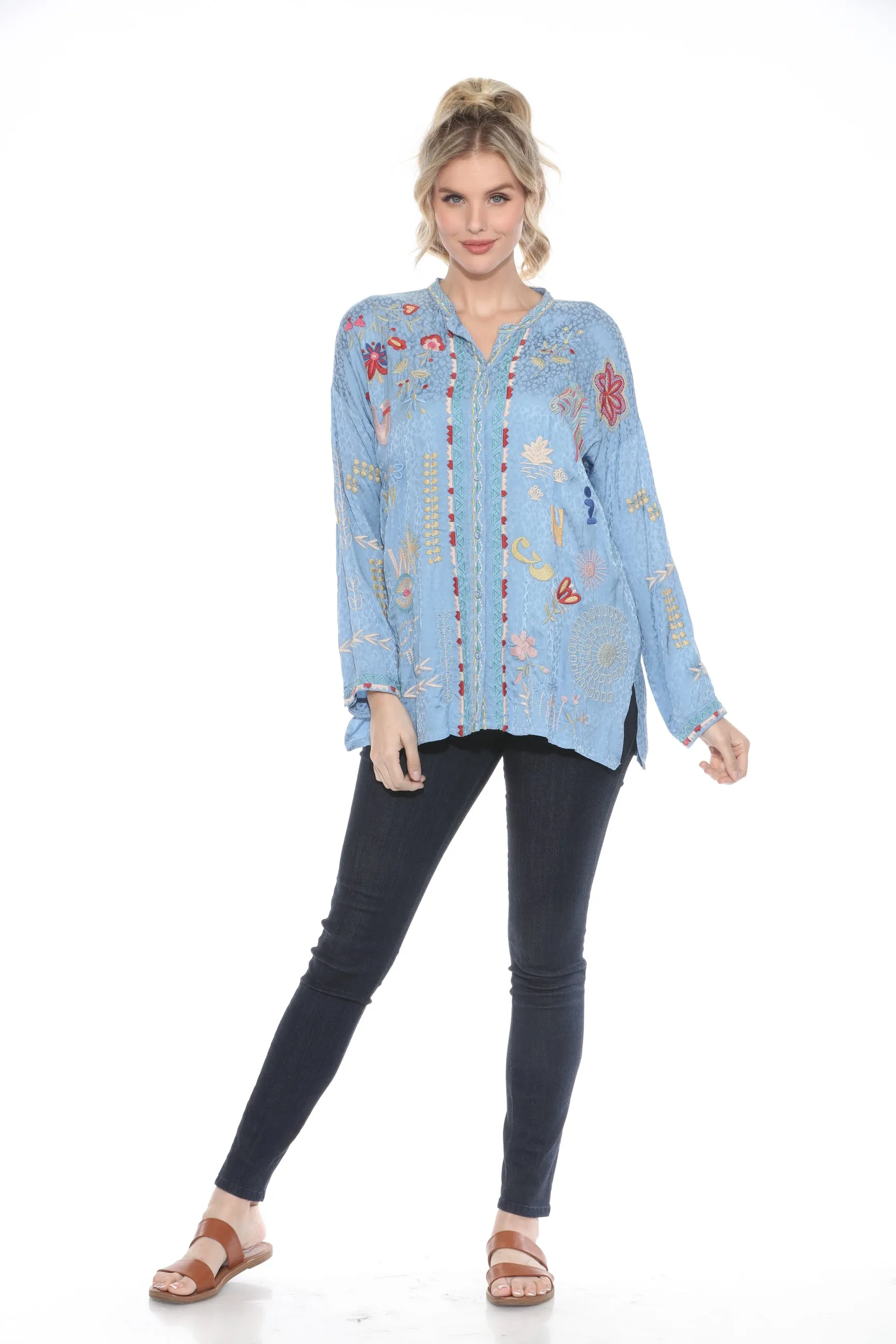 Johnny Was Biya Oanna Embroidered Blouse B13024B1 *