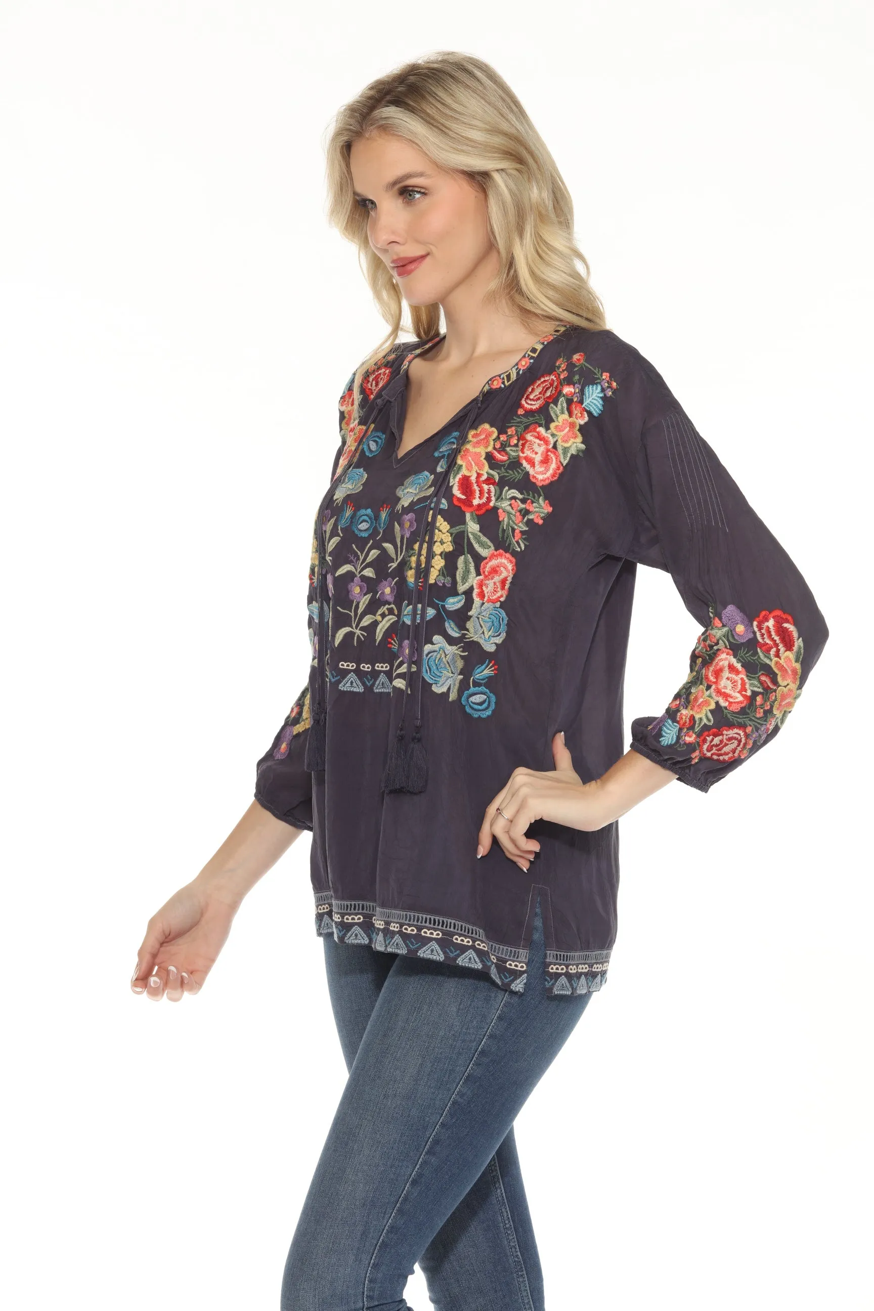 Johnny Was Brucie Embroidered Blouse C16624