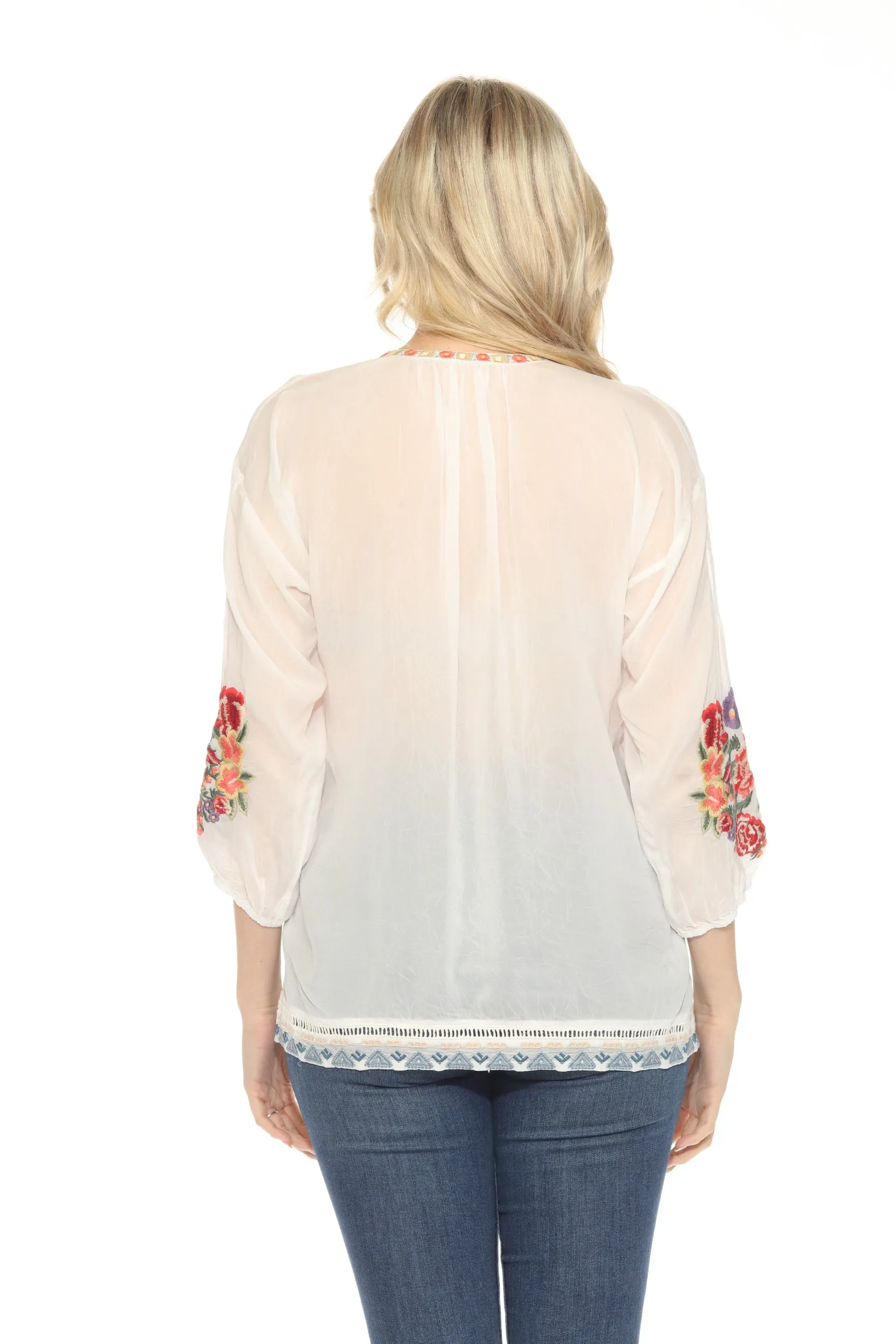 Johnny Was Brucie Embroidered Blouse C16624