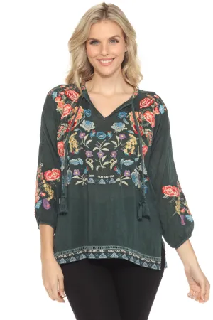 Johnny Was Brucie Embroidered Blouse C16624