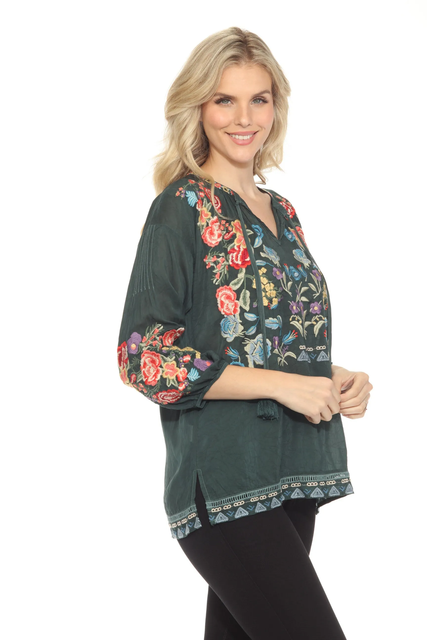 Johnny Was Brucie Embroidered Blouse C16624