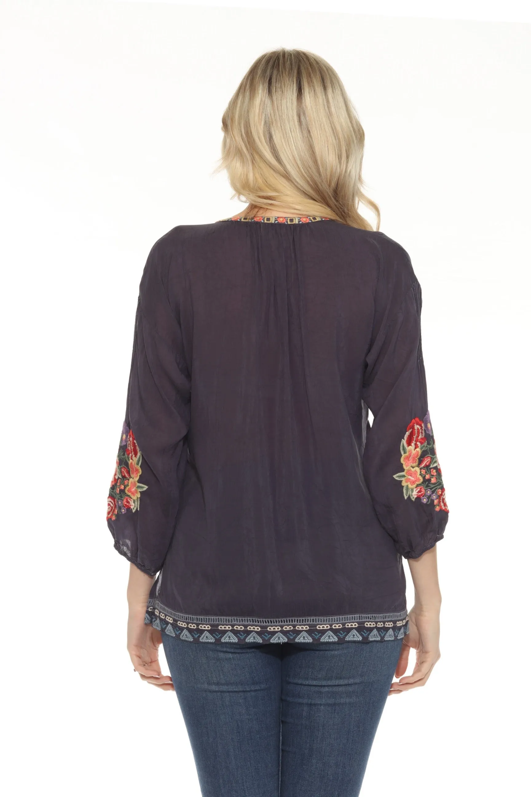 Johnny Was Brucie Embroidered Blouse C16624