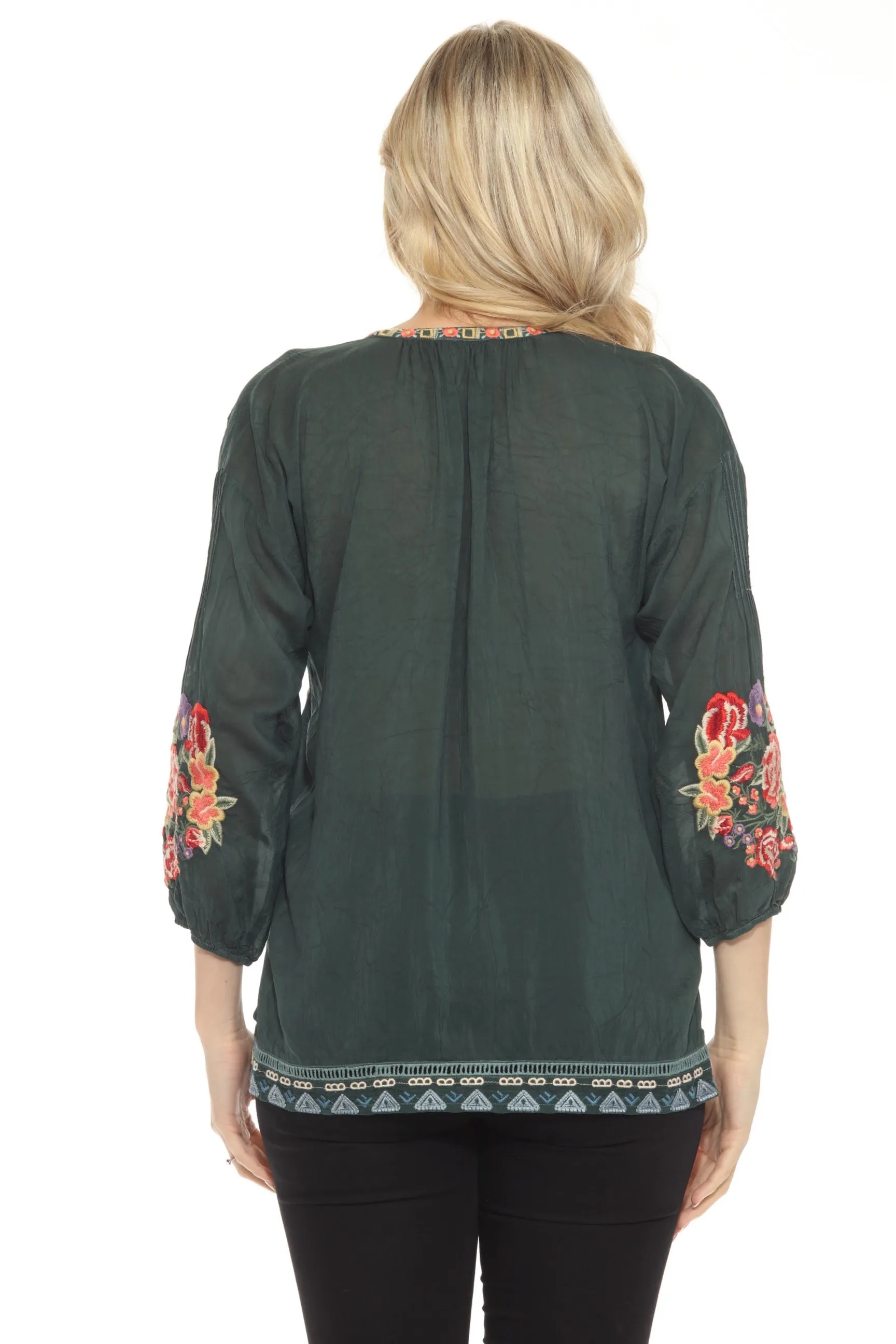 Johnny Was Brucie Embroidered Blouse C16624