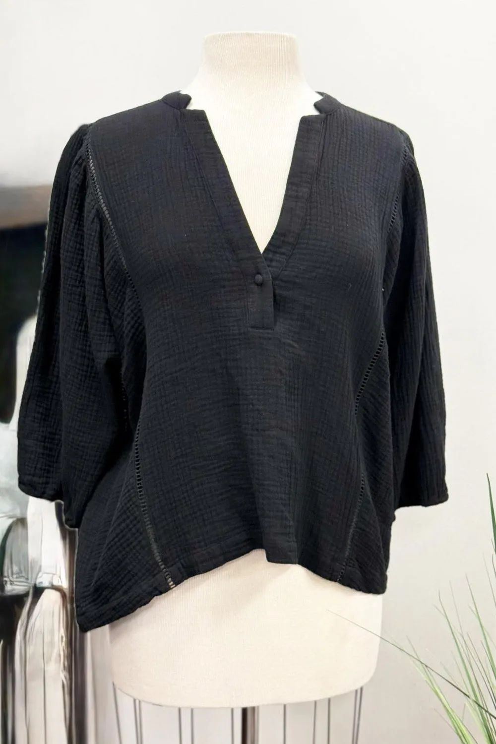Johnny Was Calme Gauze Bishop Sleeve Blouse O21051 *