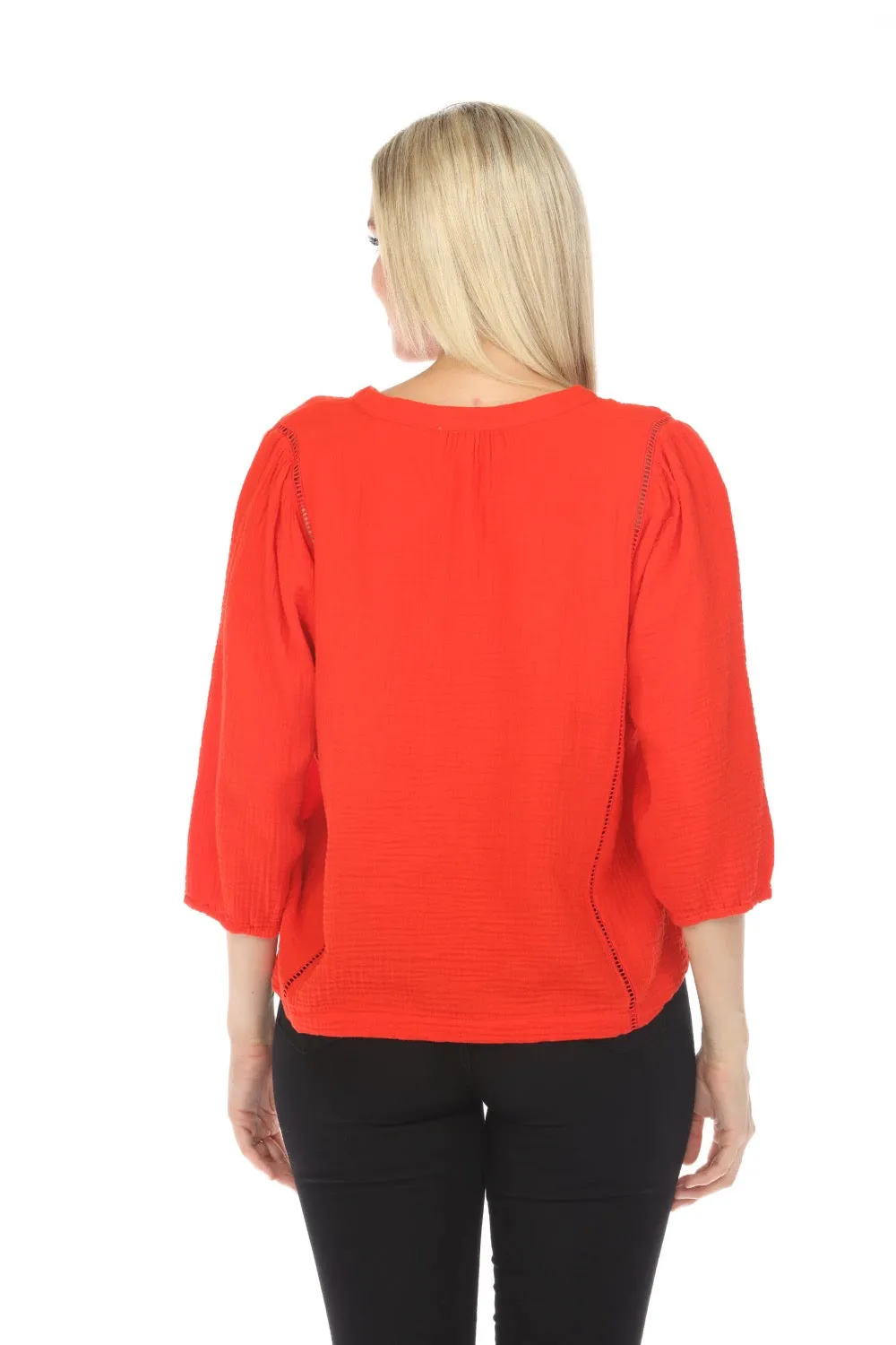 Johnny Was Calme Gauze Bishop Sleeve Blouse O21051 *