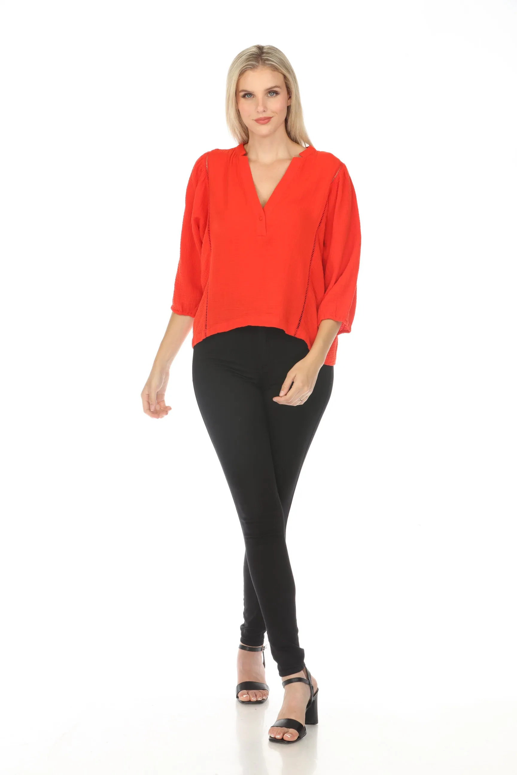 Johnny Was Calme Gauze Bishop Sleeve Blouse O21051 *