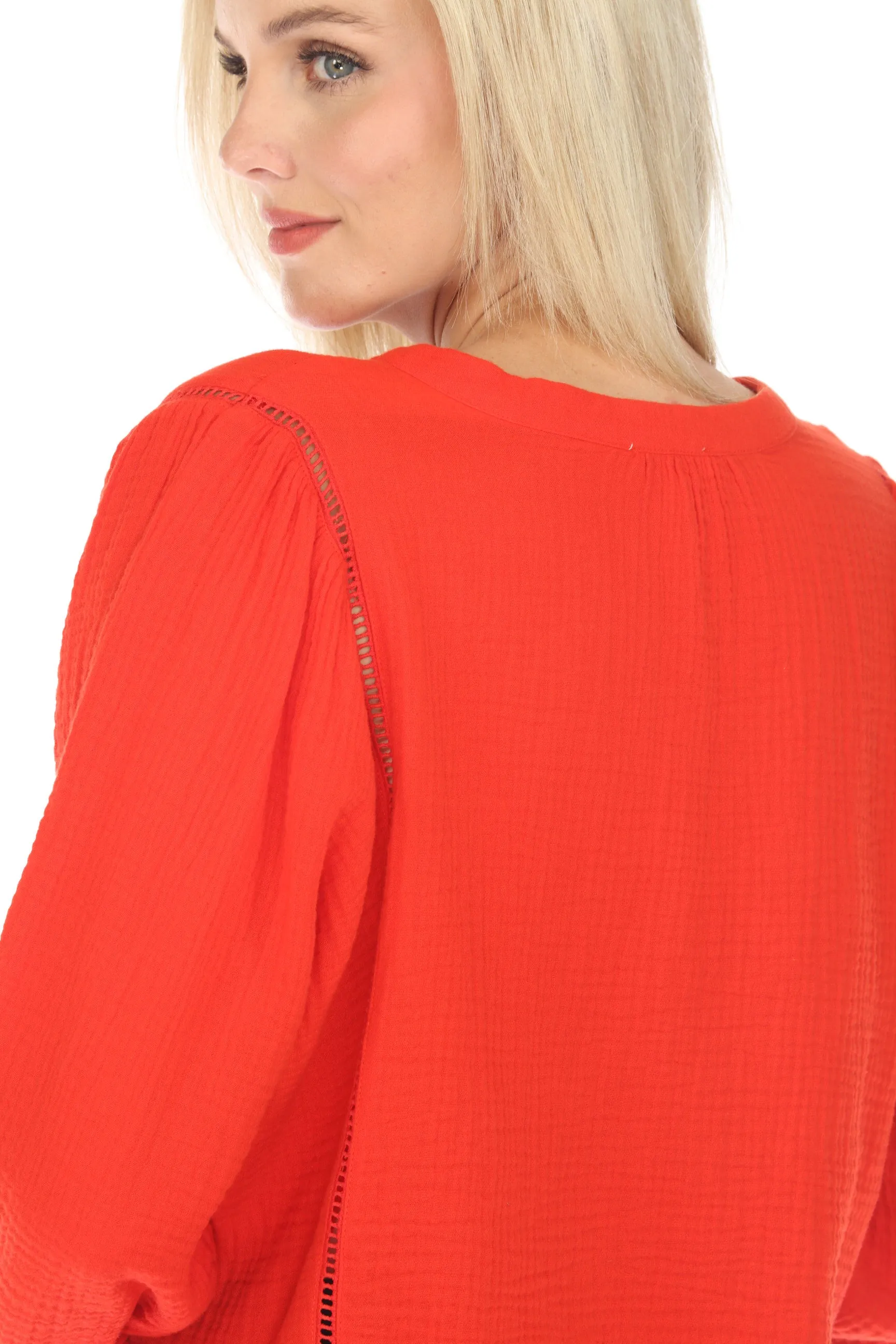Johnny Was Calme Gauze Bishop Sleeve Blouse O21051 *