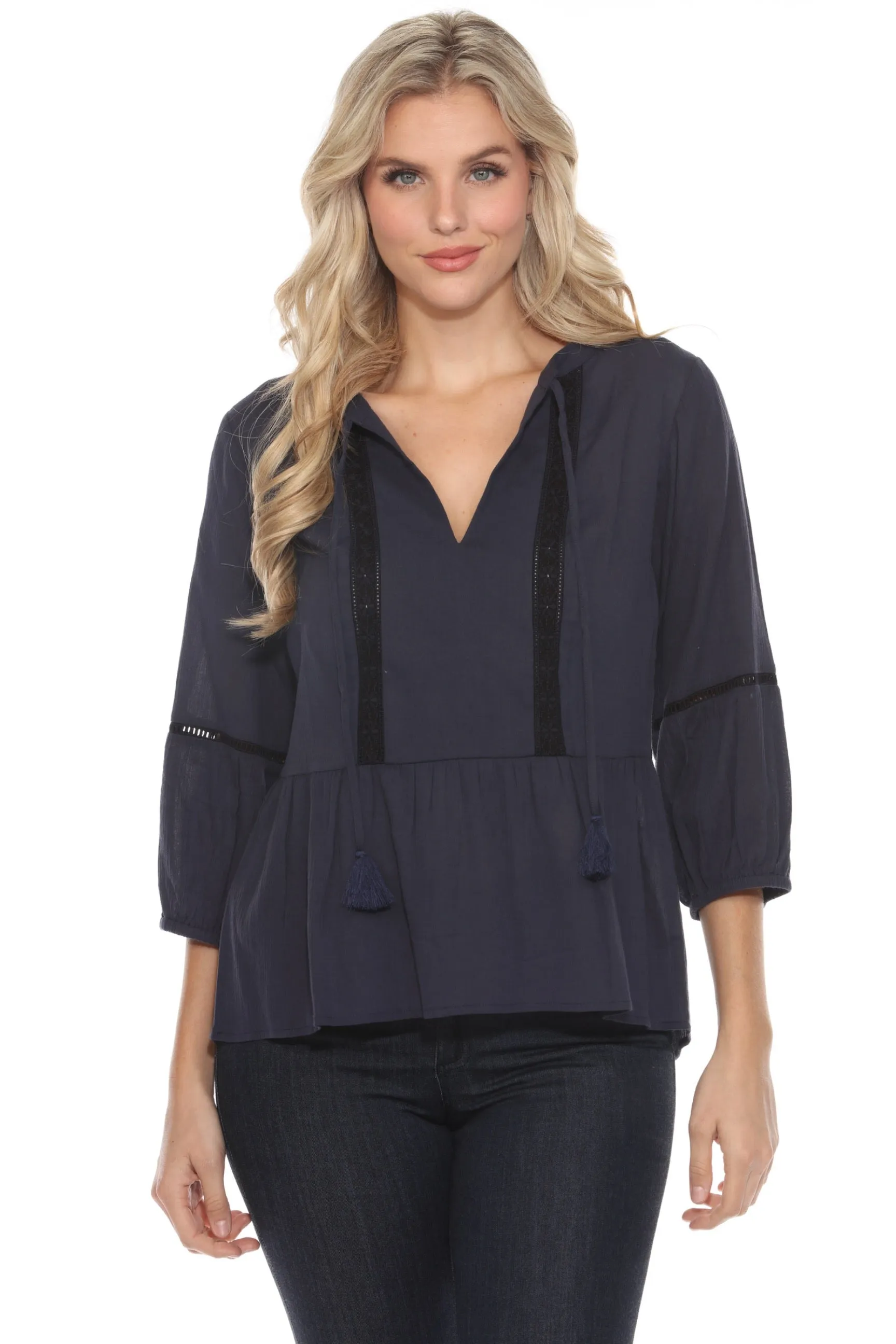 Johnny Was Calme Hi-Low Tier Hem Top O21057 *