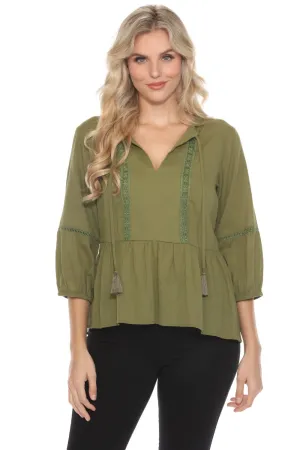 Johnny Was Calme Hi-Low Tier Hem Top O21057 *