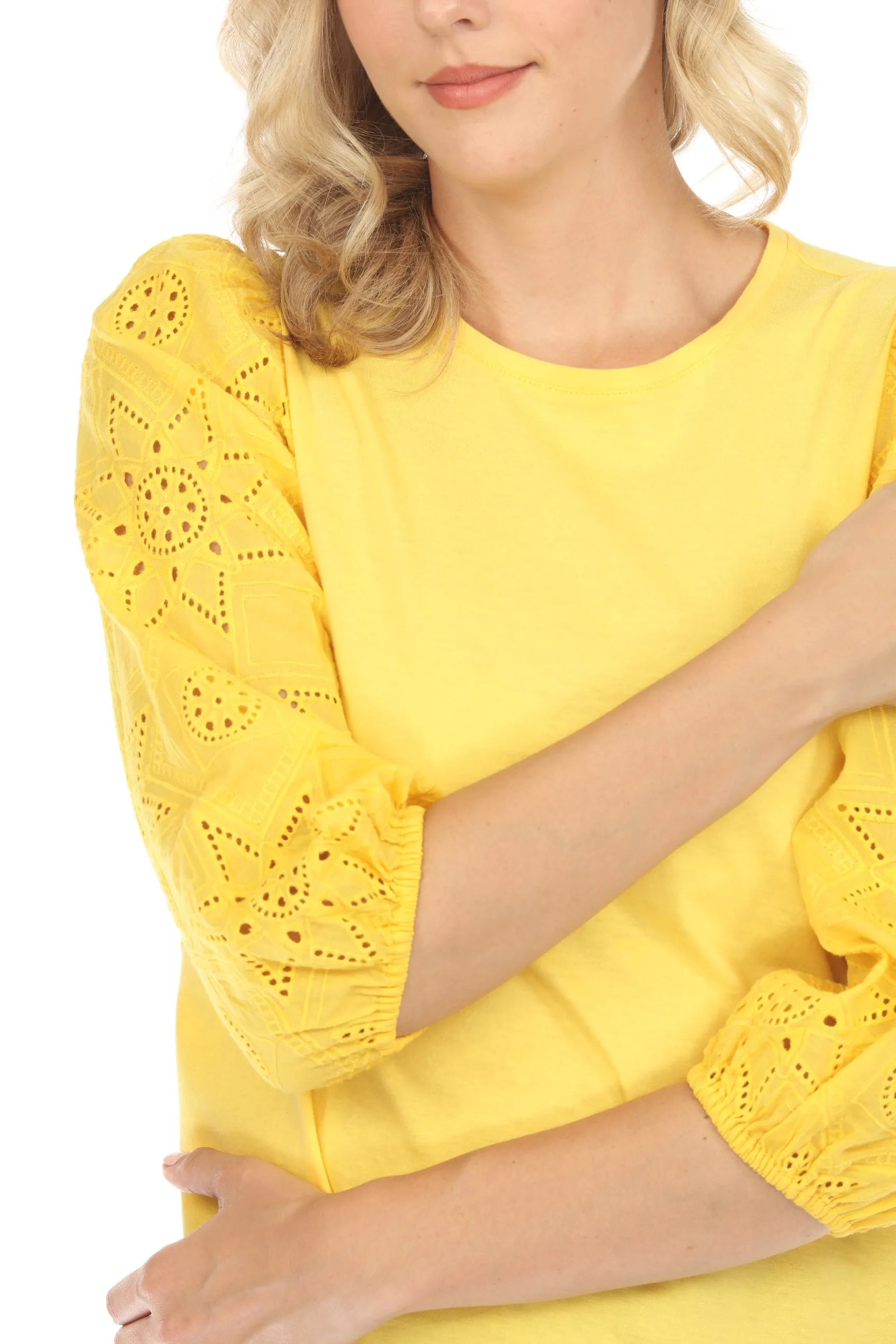 Johnny Was Jade Nora Puff Sleeve Easy Tee L16624 *