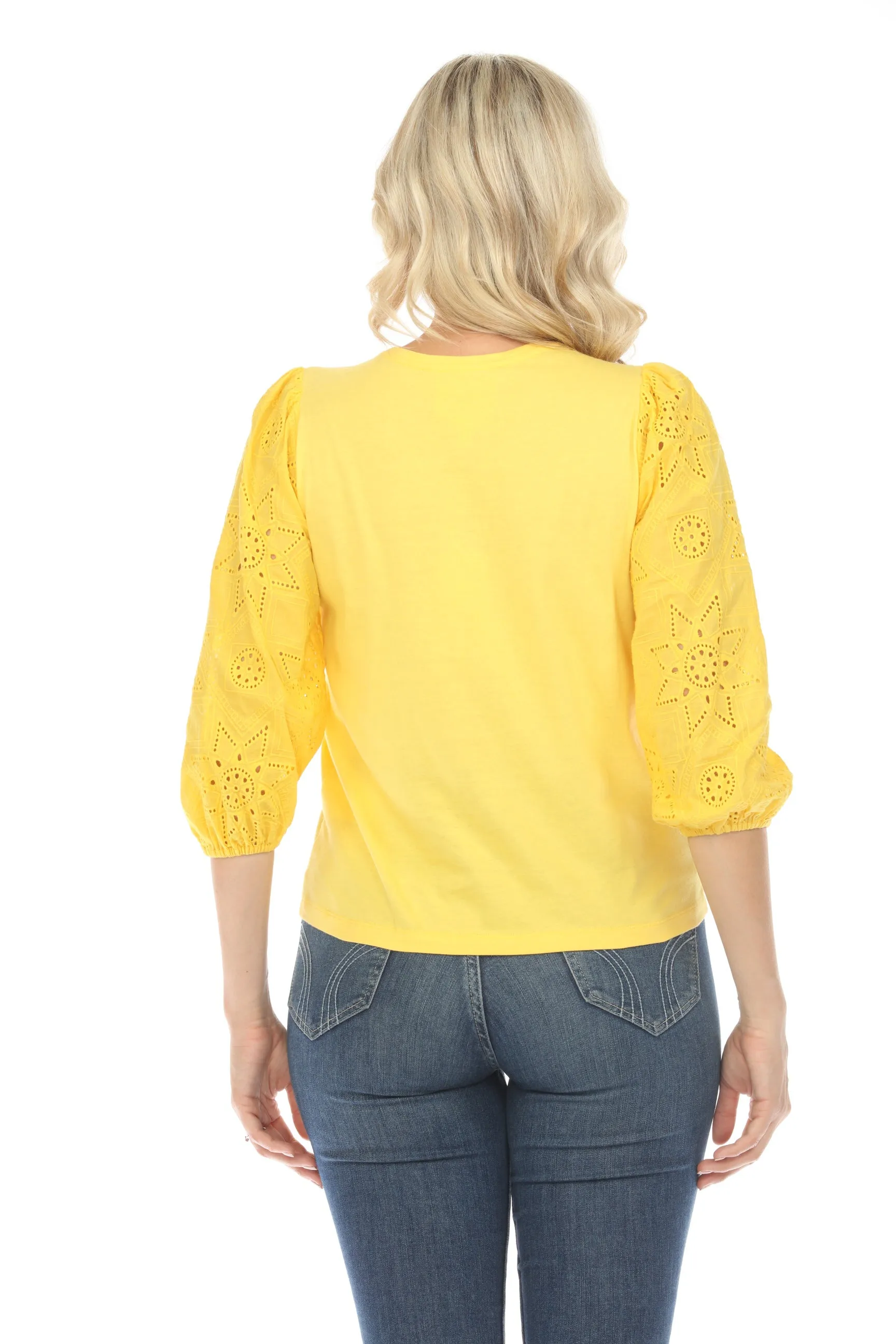 Johnny Was Jade Nora Puff Sleeve Easy Tee L16624 *