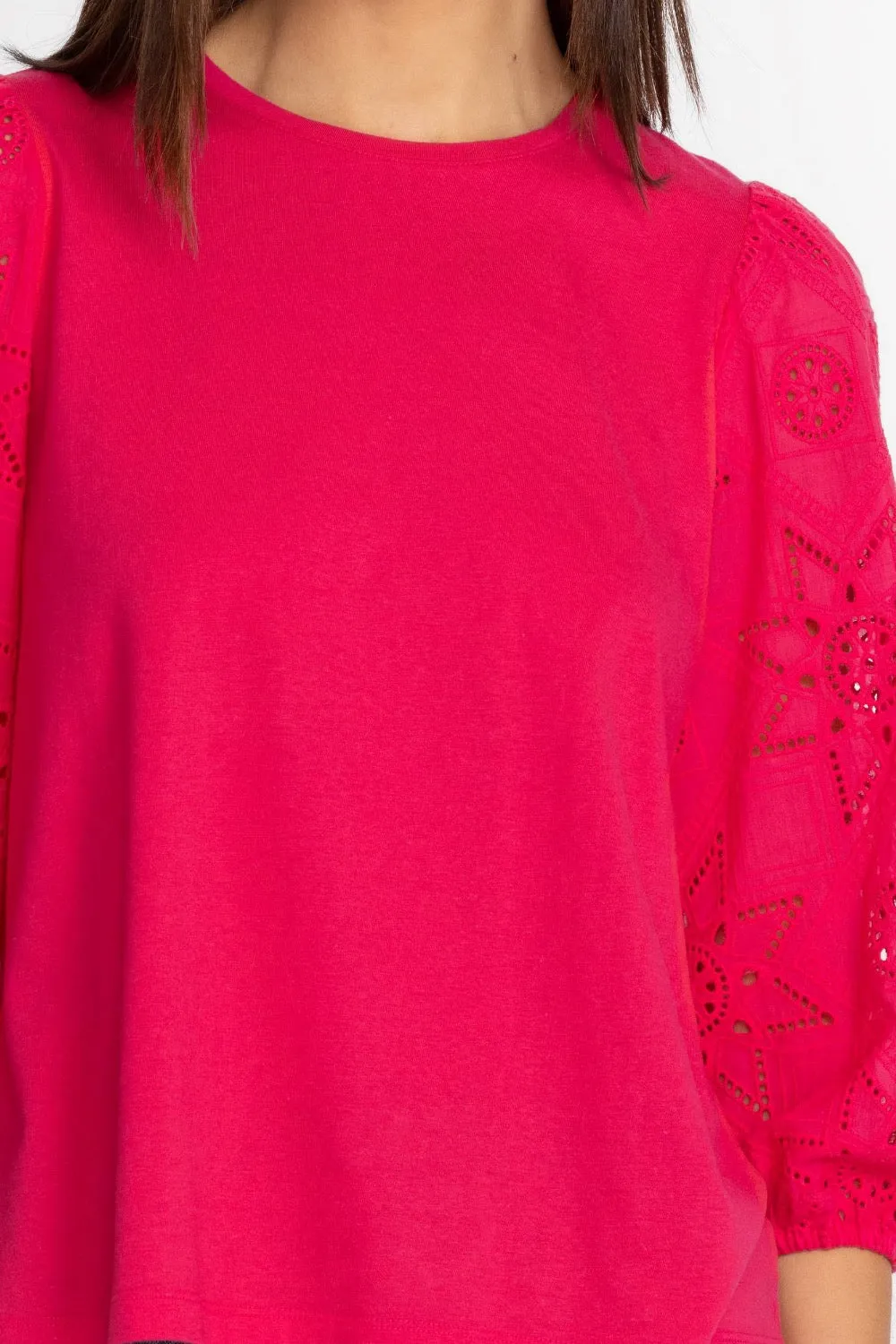 Johnny Was Jade Nora Puff Sleeve Easy Tee L16624 *