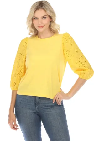 Johnny Was Jade Nora Puff Sleeve Easy Tee L16624 *