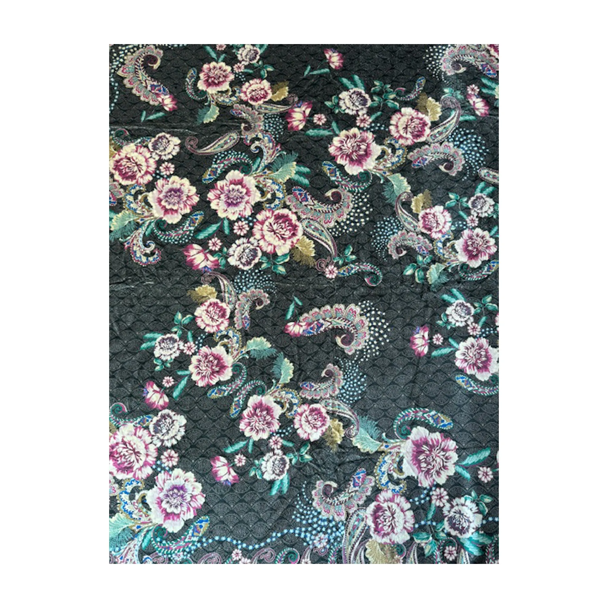 Johnny Was Janie Favorite Camino Sera Kimono Pink Floral Tee Shirt Black Top NEW