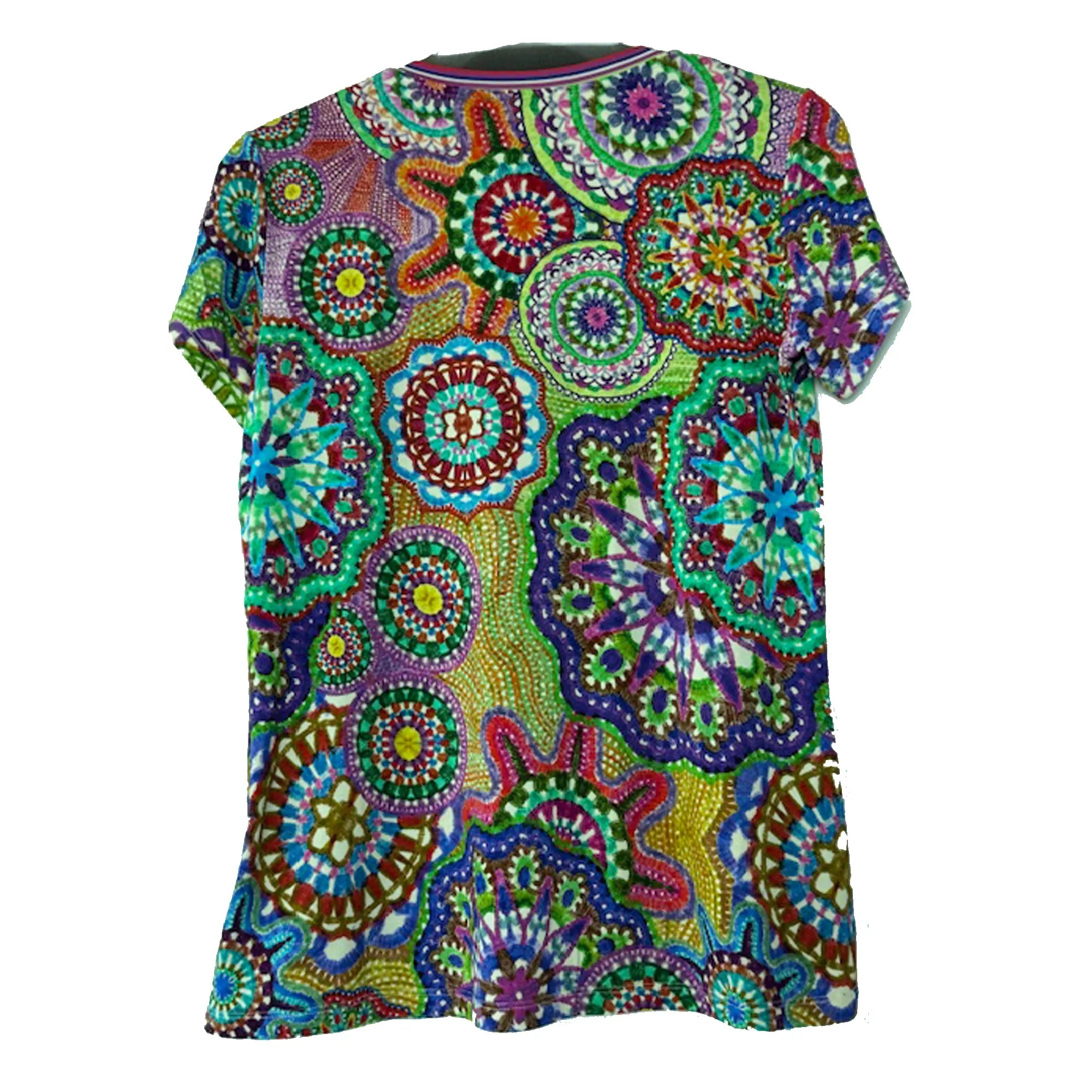 Johnny Was Janie Favorite Napper V Short Tee Naperron Shirt Green Blue Top NEW