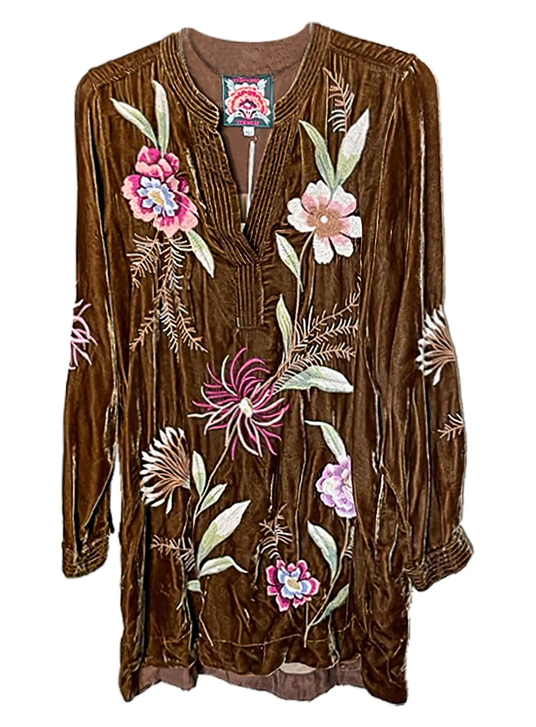 JOHNNY WAS MERIAH VELVET DUSTER COAT Long Sleeve Floral GOLDEN HOUR Top New