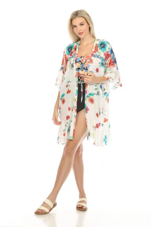 Johnny Was Mirror Palace Ruffle Kimono Boho Chic CSW6623-N
