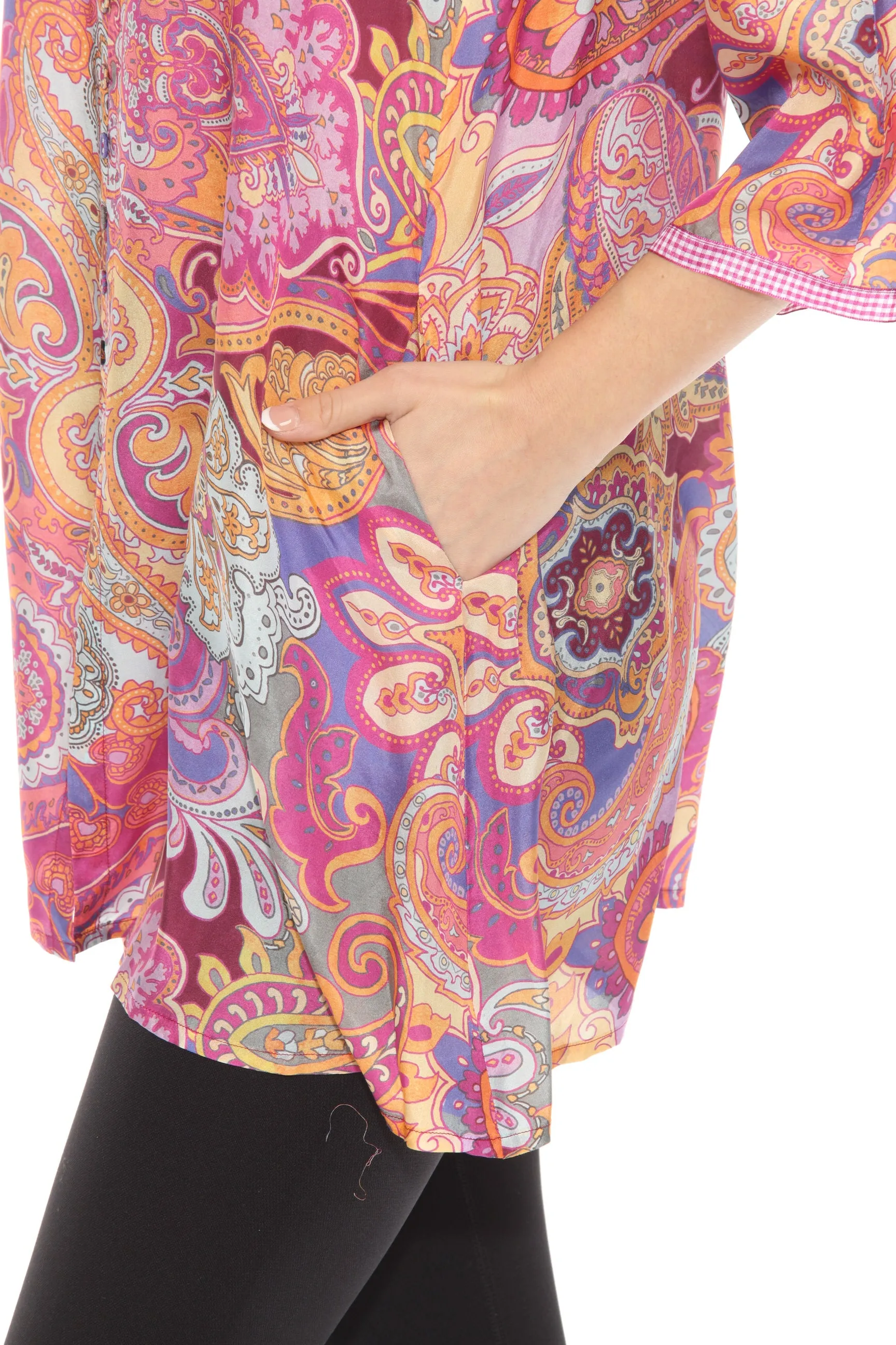Johnny Was Munni Paisley Silk Tunic Top C21824A-9