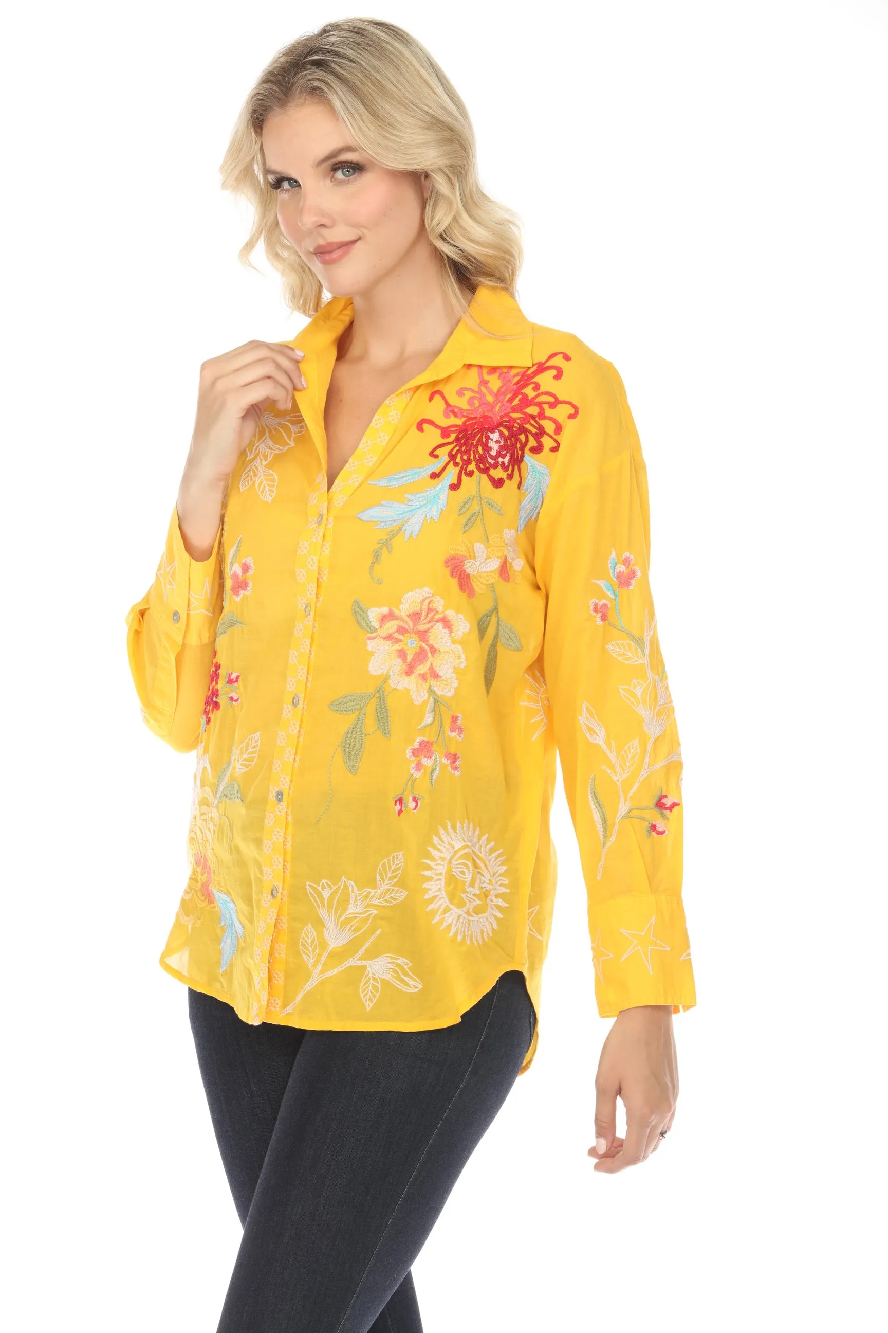 Johnny Was Workshop Malory Relaxed Seamed Shirt W10724