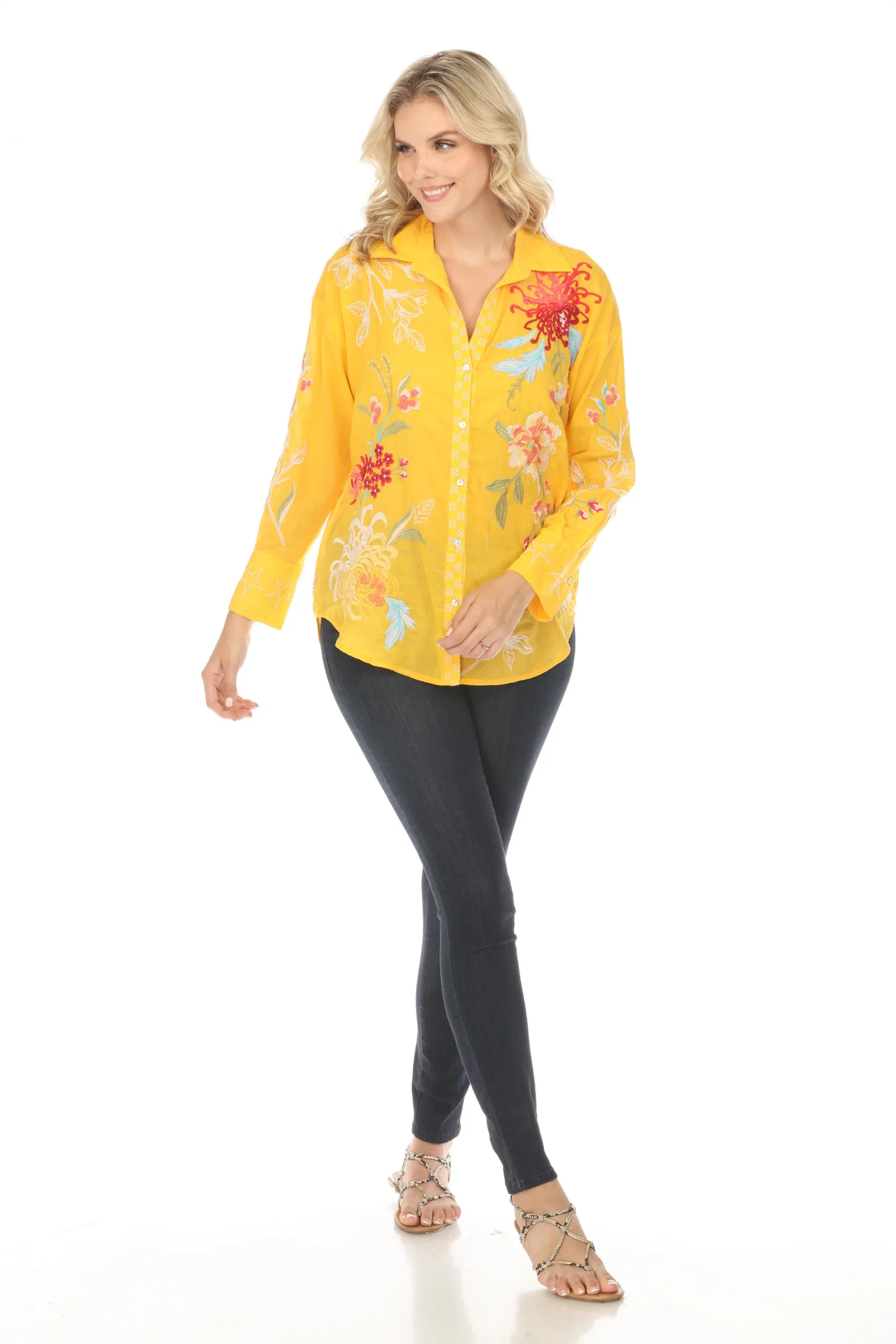 Johnny Was Workshop Malory Relaxed Seamed Shirt W10724