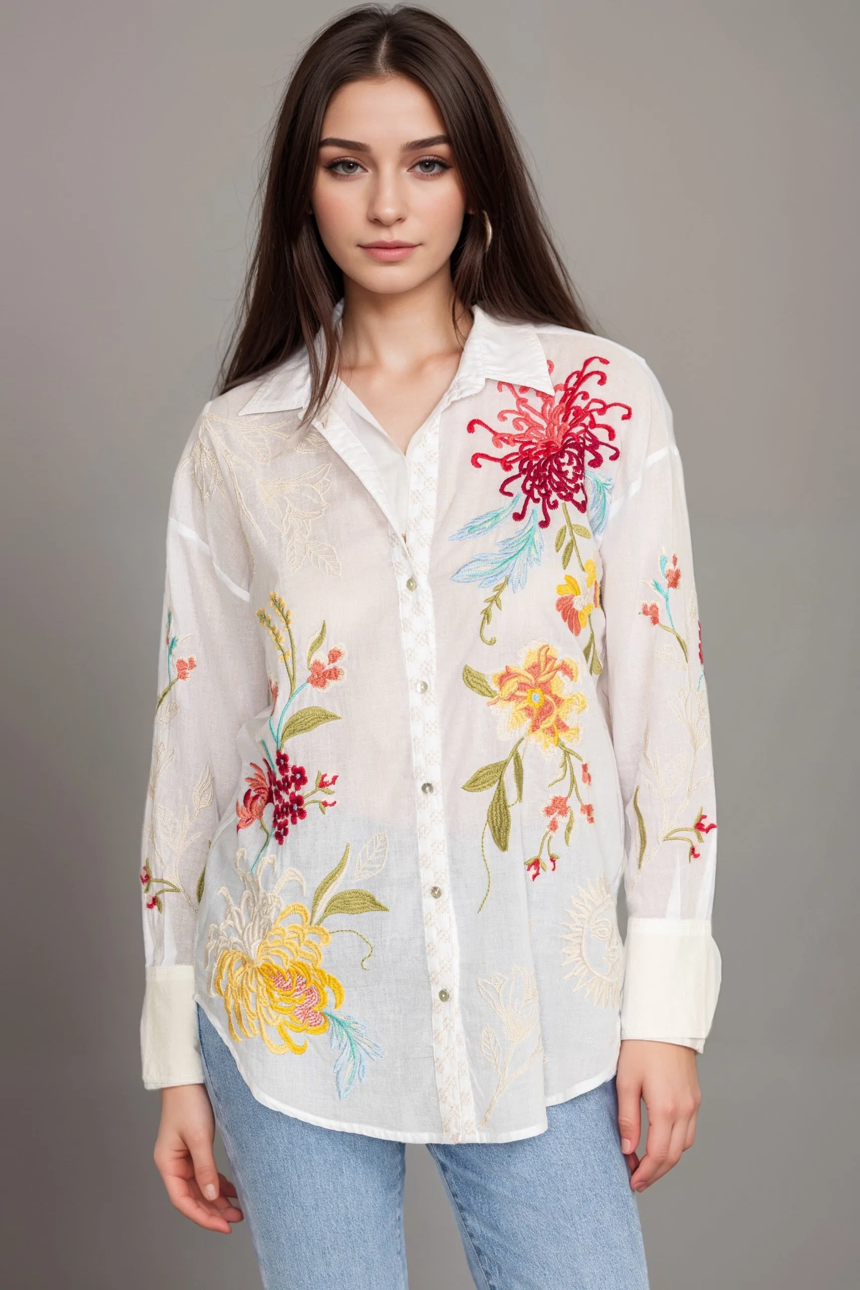Johnny Was Workshop Malory Relaxed Seamed Shirt W10724