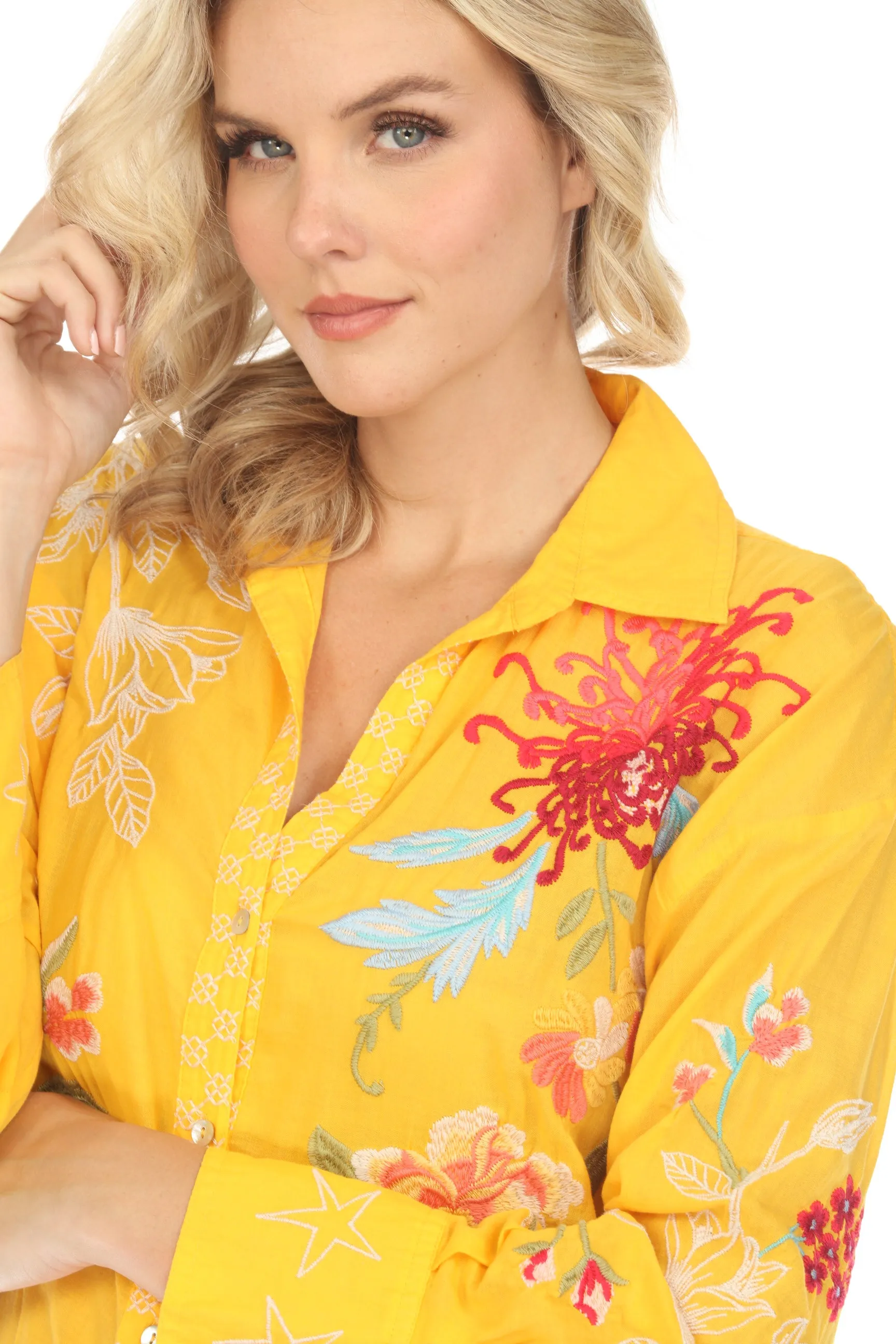 Johnny Was Workshop Malory Relaxed Seamed Shirt W10724