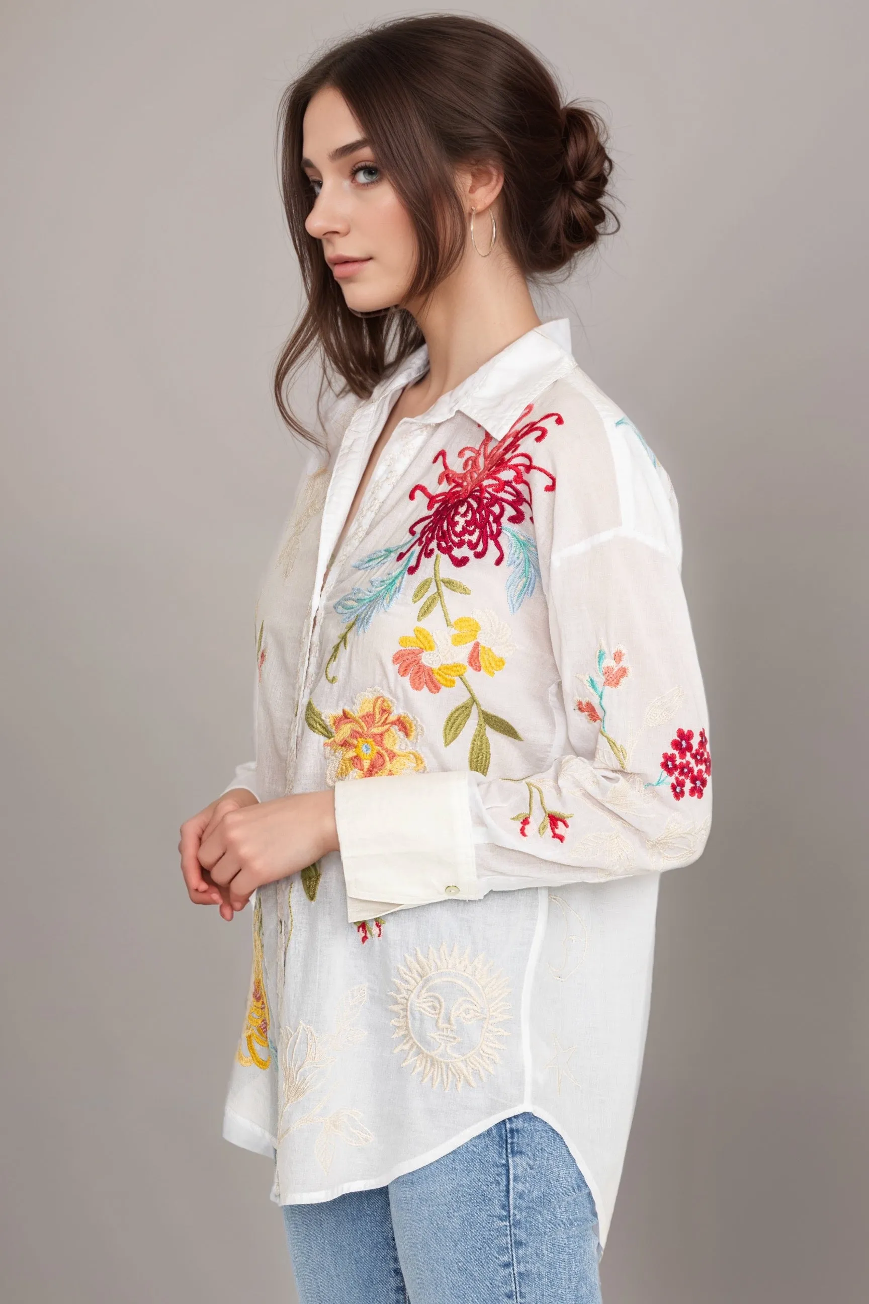 Johnny Was Workshop Malory Relaxed Seamed Shirt W10724