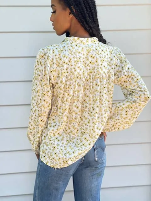 Joni White Floral Cotton Top