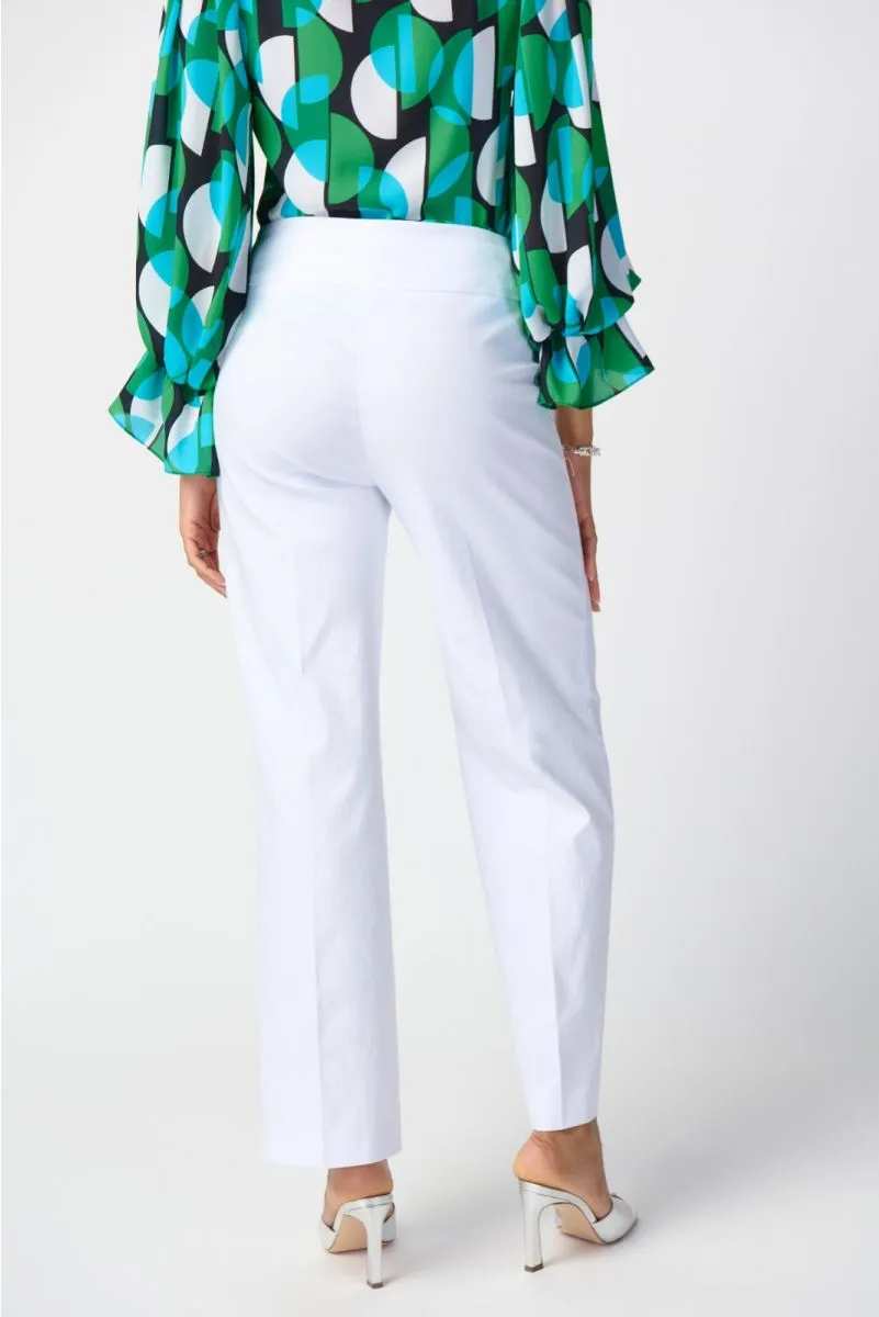 Joseph Ribkoff White Pull On Wide-Leg Business Trouser Pants 241136