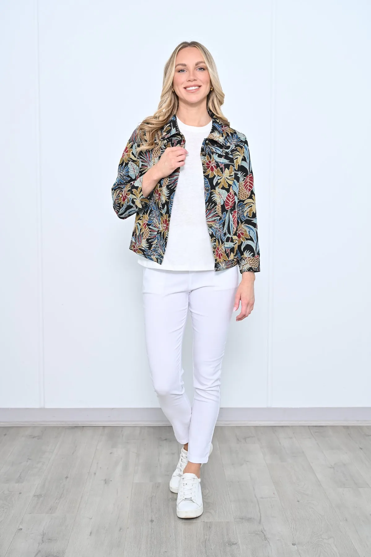 JOVANNE Black Bohemian Cotton Jean Jacket