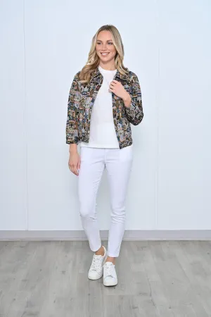 JOVANNE Brown Bohemian Cotton Jean Jacket