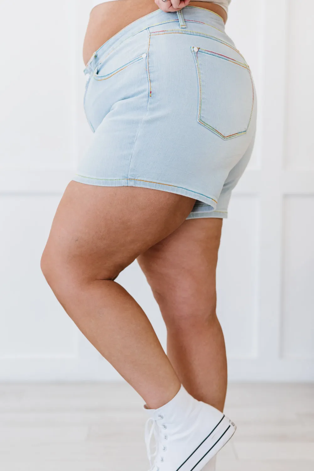 Judy Blue Over the Rainbow Full Size Shorts