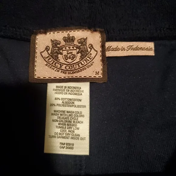 Juicy Couture Y2K Navy Orange Yellow Terry Shorts Medium Retro Drawstring