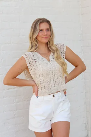 Juliana Crochet Top - Natural