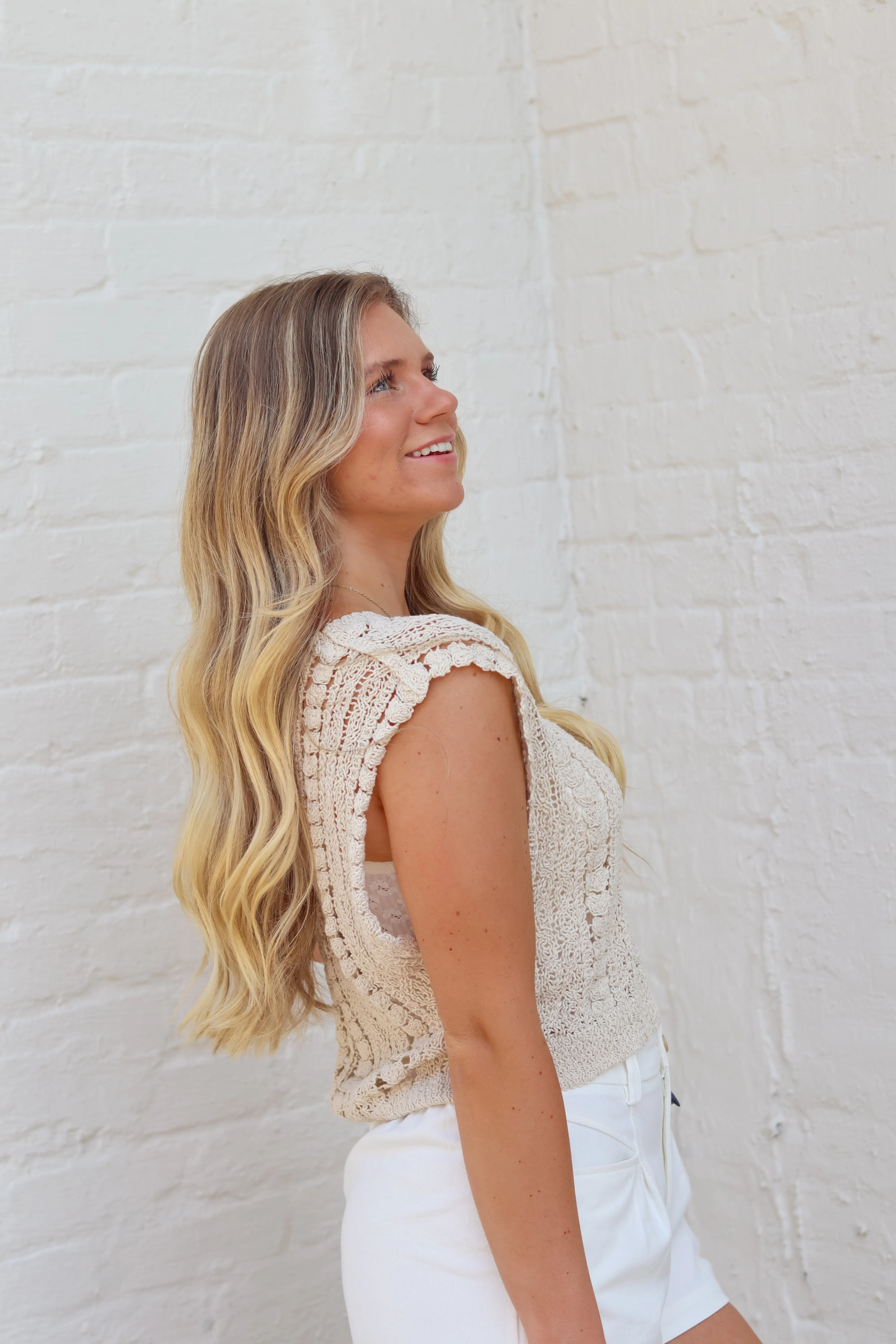 Juliana Crochet Top - Natural