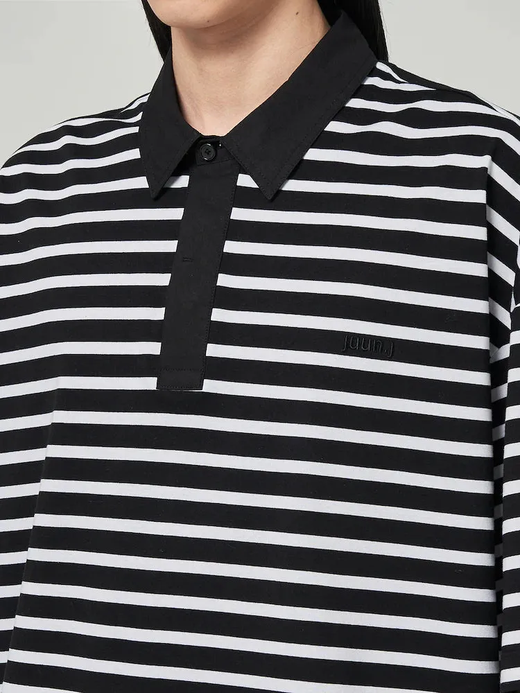 JuunJ Skin Stripe Collar T-shirt