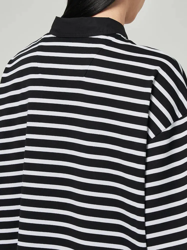 JuunJ Skin Stripe Collar T-shirt