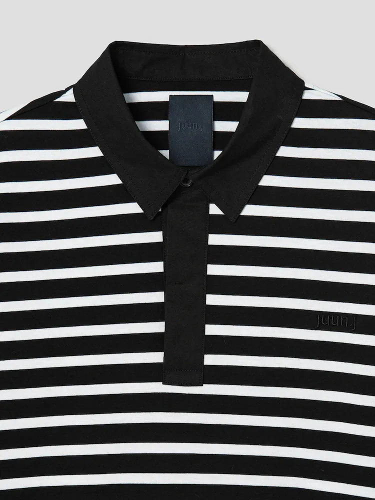 JuunJ Skin Stripe Collar T-shirt